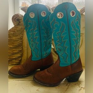 Ladies Tony Lama Teal/Brown Boots